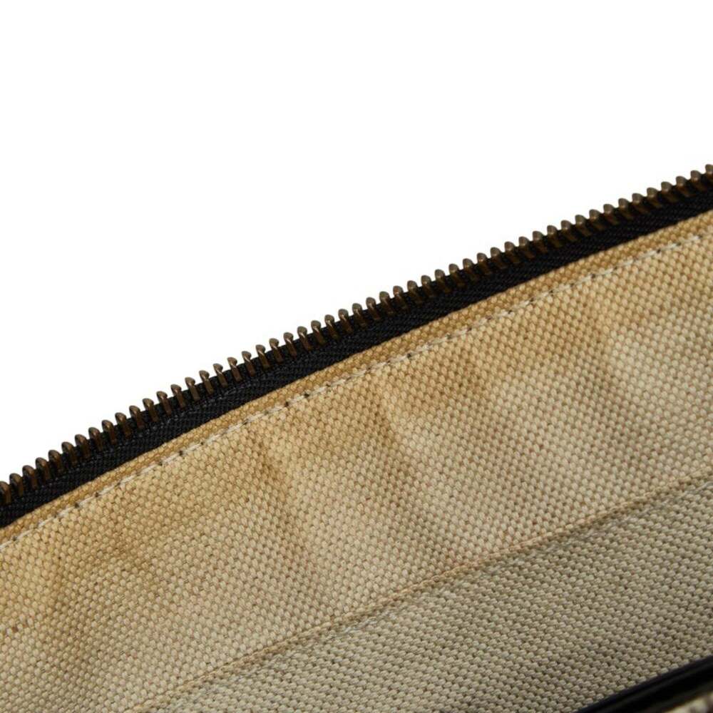 Gucci Beastar Clutch Bag/Second Bag 495066 Black/Gold Leather Women's GUCCI - Picture 8 of 10